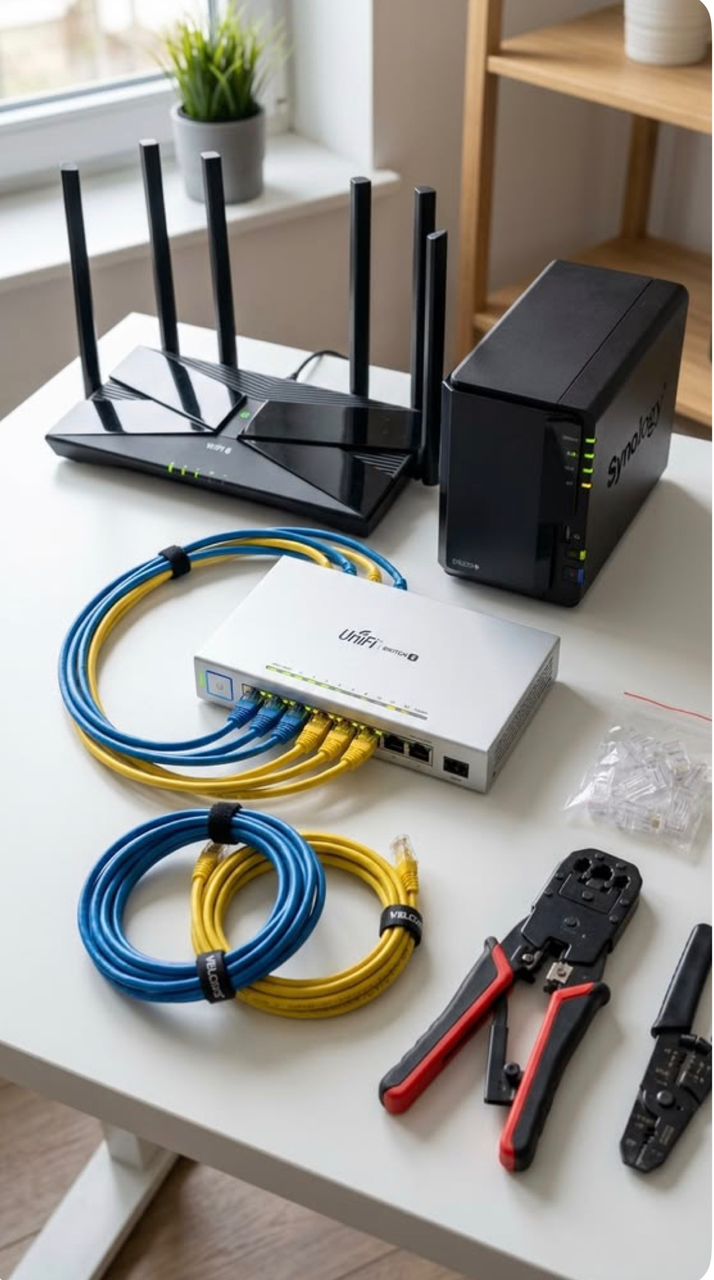 Enterprise network server and cabling infrastructure