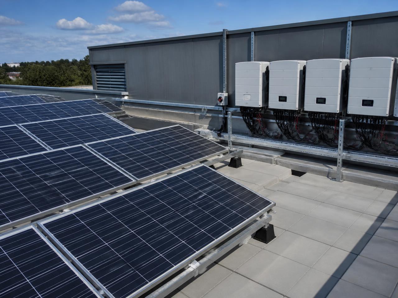 Renewable energy — solar, inverter and battery storage infrastructure